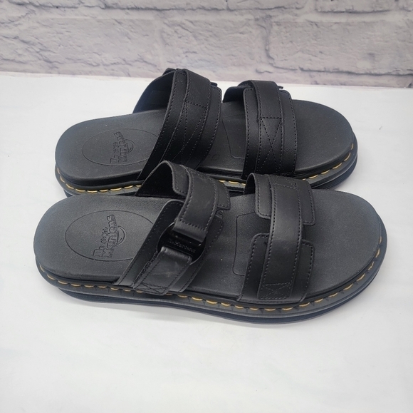 Dr. Martens Men\'s Chilton Leather Slide Sandals Size 13 Black Hydro main image 5